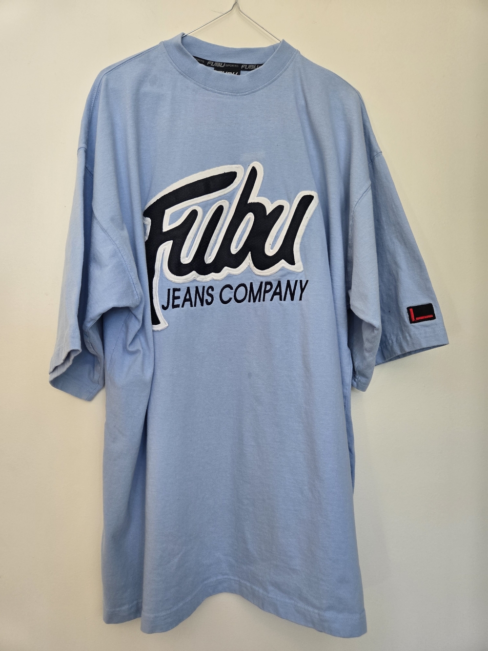 Fubu Jeans Company Men's Light Blue Logo T-Shirt